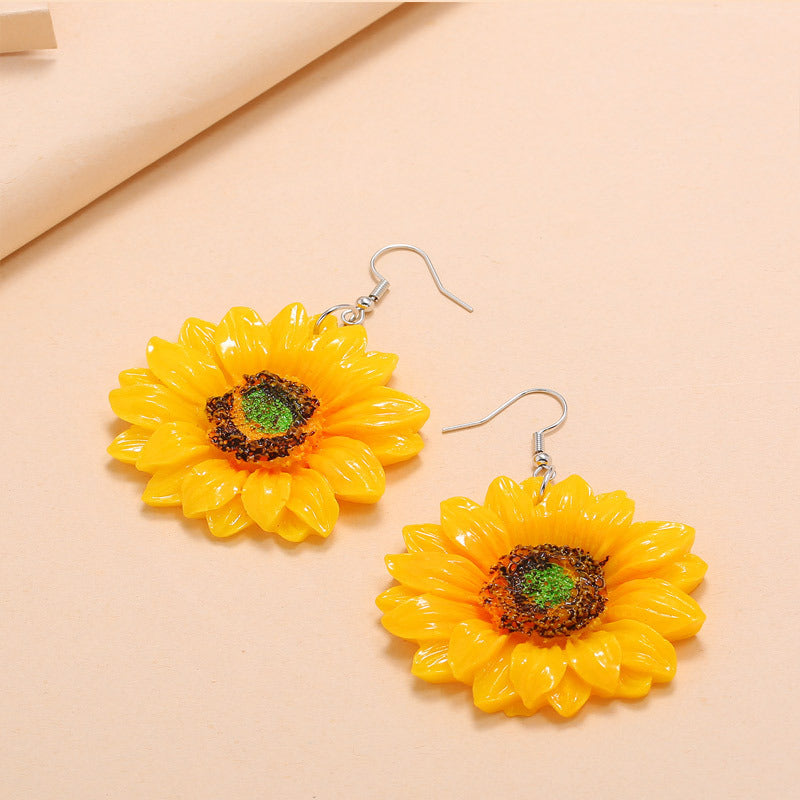 Simple Sunflower Earrings