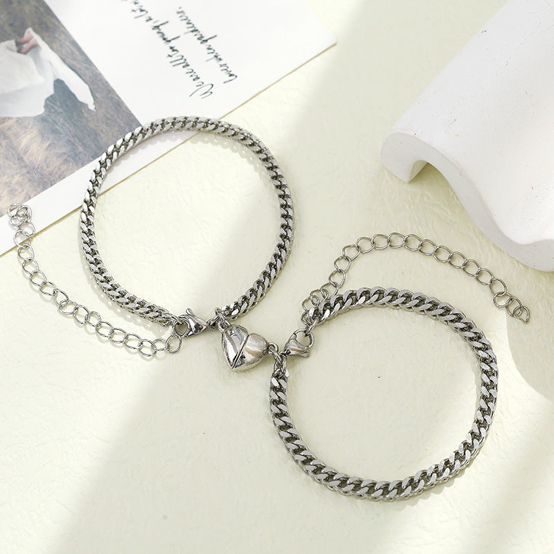 Stainless Steel Couple Magnet Couple Bracelet
