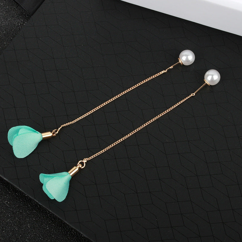 Simple Flower Earrings Temperament Long Style