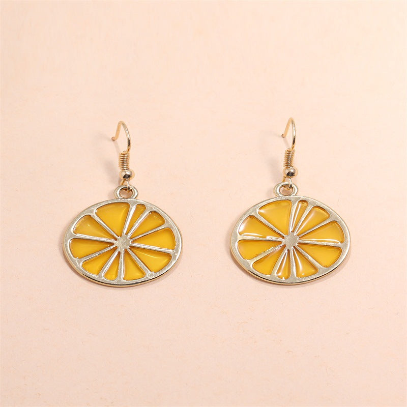 Small Fresh Summer Lemon Fruit Earrings