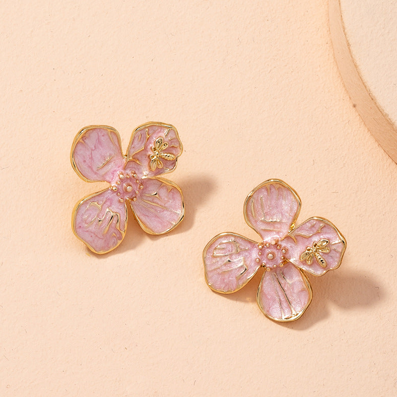 Flower Earrings Retro Temperament Earrings Super Fairy