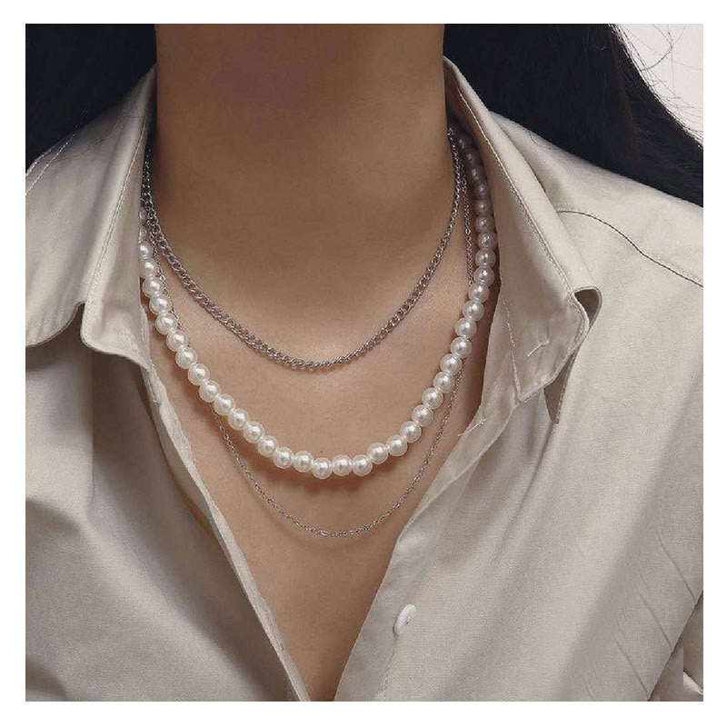 European And American Fashion Style Personalized Pearl Multi-layer Necklace