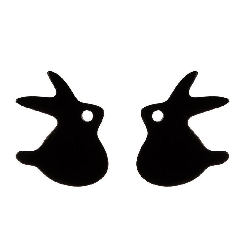 Electroplated Stainless Steel Korean Retro Swan Rabbit Earrings