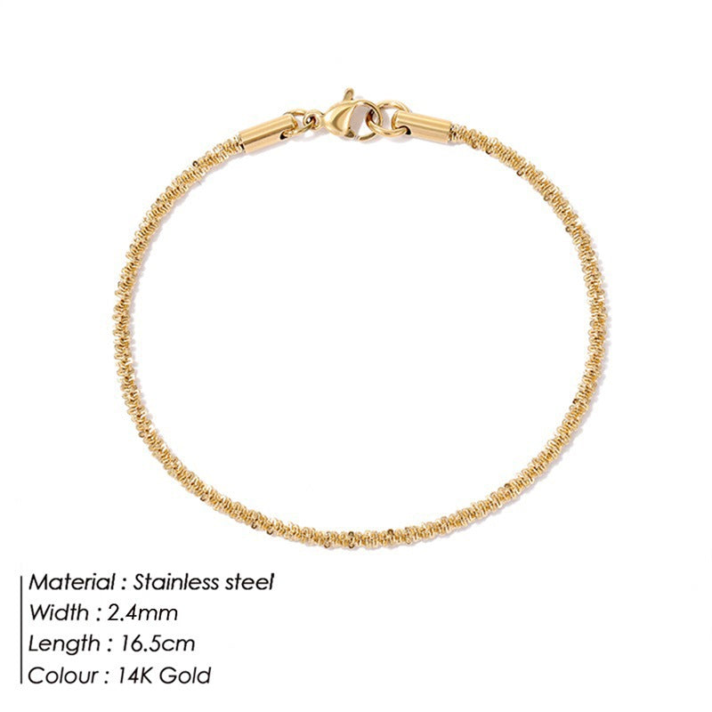 Simple Cauliflower Chain Bracelet Stainless Steel Gold Plated