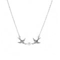 Boho Style Double Flying Lovebird Pendant Necklace