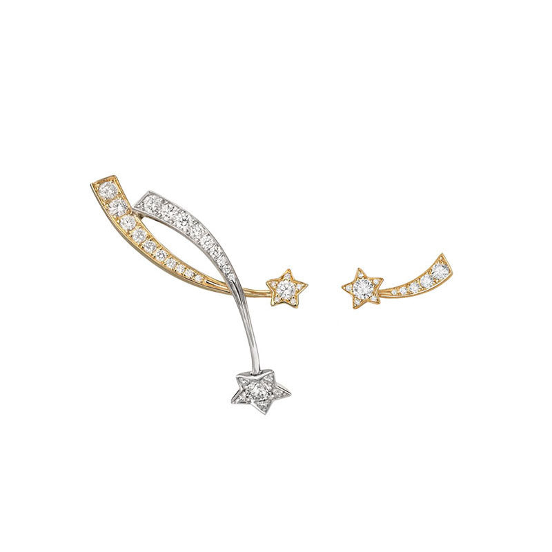 Female Earrings Asymmetric Star Comet