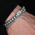 Handcrafted Square Men's Charm Zircon Bracelet