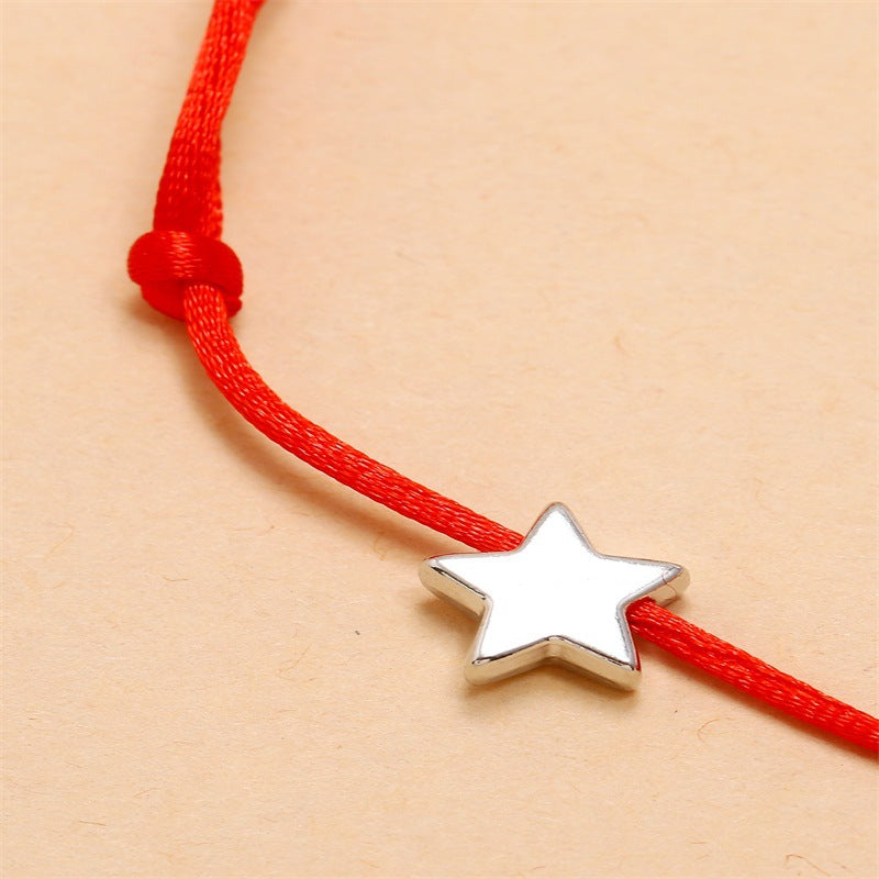 Personalized Hand-Knotted Woven Five-Pointed Star Bracelet