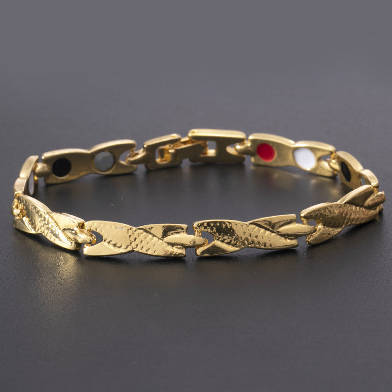 Fashion Trend Men's And Women's Magnet Bracelet Gold Magnetite Magnetic Bracelet