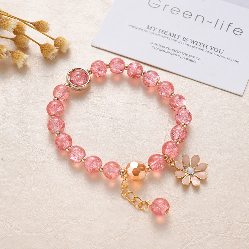 Korean Style Fashion Popping Crystal Small Daisy Bracelet