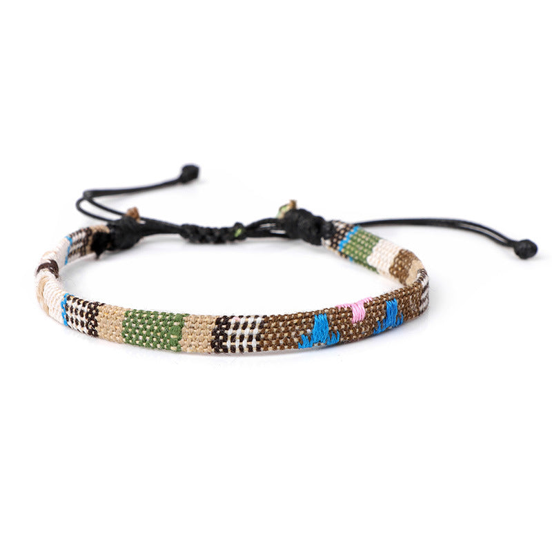 Braided bracelet in iridescent cotton ribbon