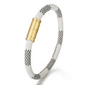 Stainless Steel Magnetic Buckle Leather Striped Bracelet
