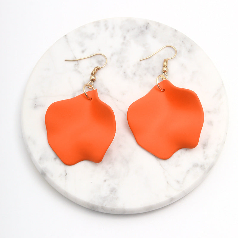 Fashionable Women's Orange Acrylic Earrings Geometric Earrings