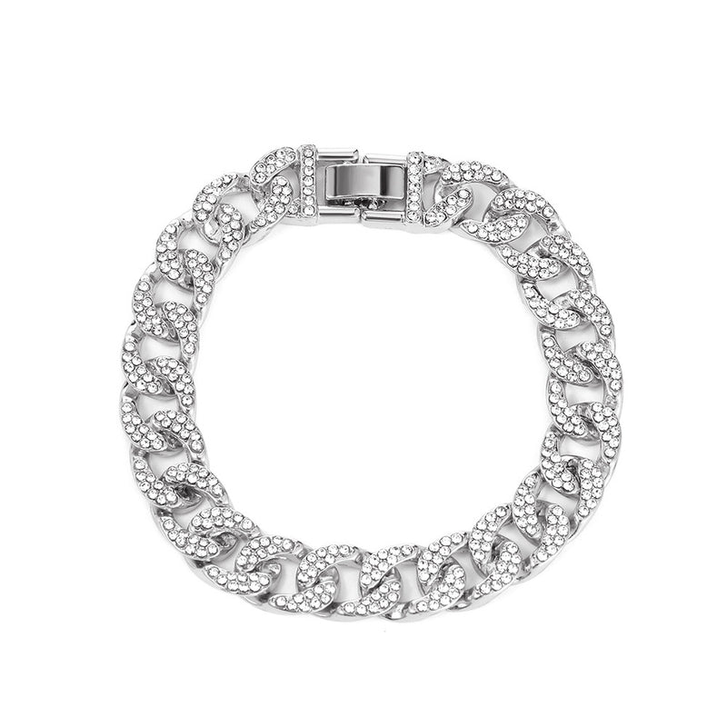 Punk Diamond Thick Chain Bracelet Ins Hip-hop Personality