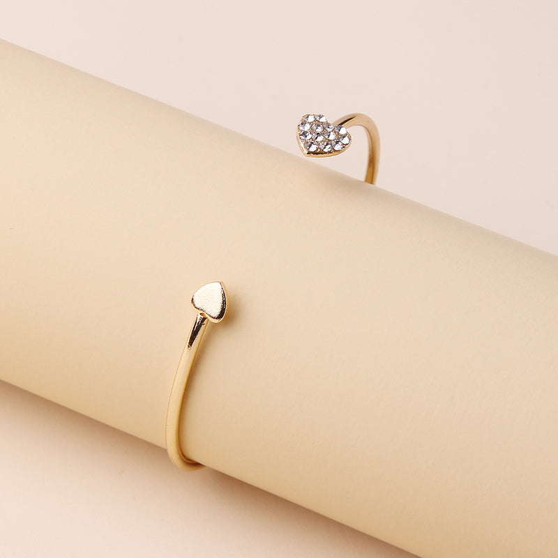 Fashion Simple Heart-Shaped Bracelet Personality Geometric Diamond Hand Jewelry