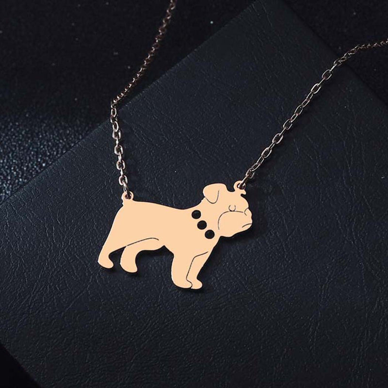 Men And Women Fashion Cute Dog Bulldog Pendant Necklace