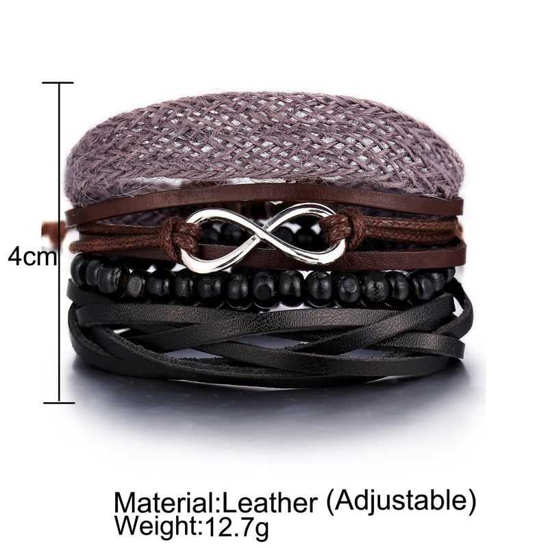 Creative Hemp Rope Braided Men's Leather Bracelet