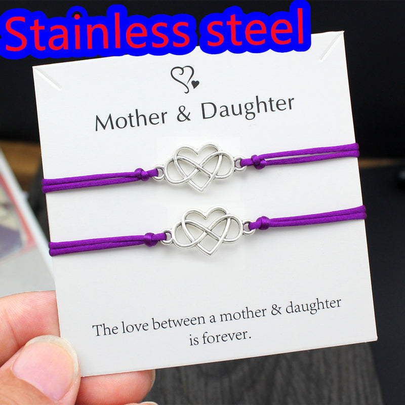 Heart Shaped Wax Wire Braided Bracelet