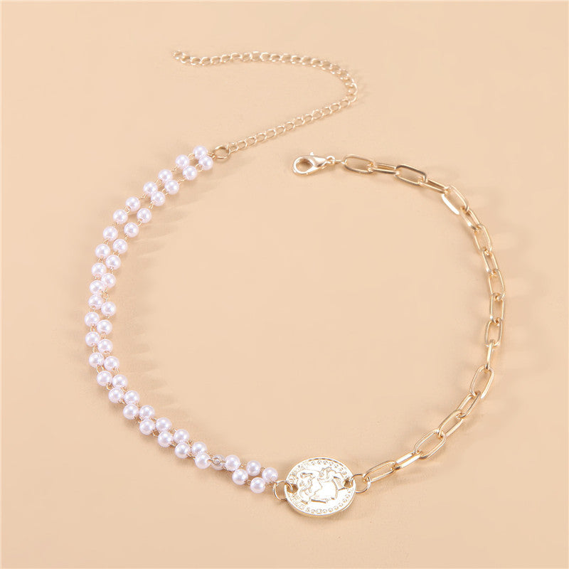 Imitation Pearl Clavicle Chain European And American Temperament Simple And Versatile Neck Necklace