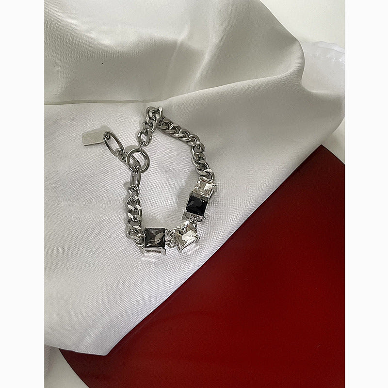 Unisex Black And White Color Diamond Bracelet