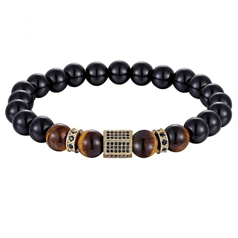 Hexagonal Copper Inlaid Zircon Elastic Bracelet
