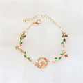 Ladies Flower Bunny Cat Leaf Bracelet