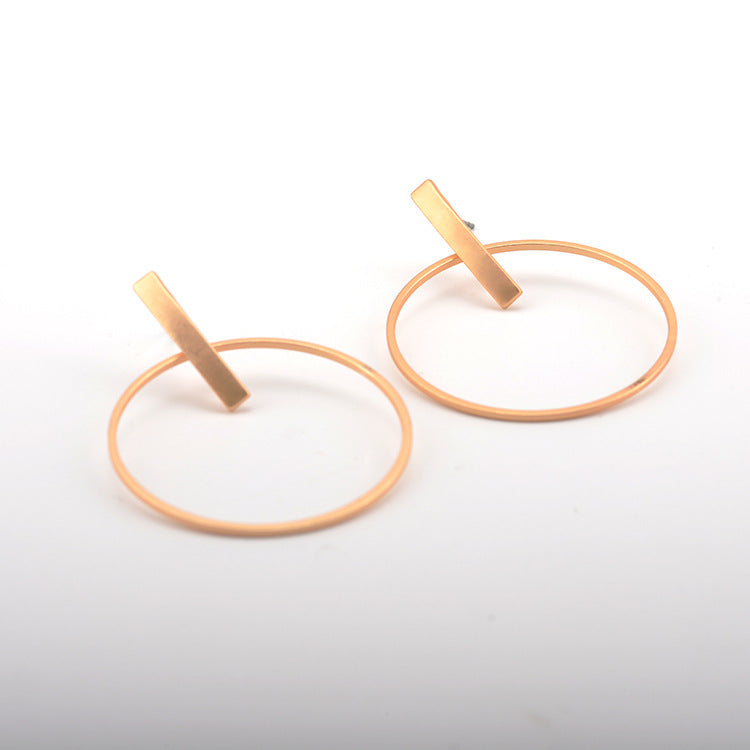 Simple Temperament Big Circle Female Earrings