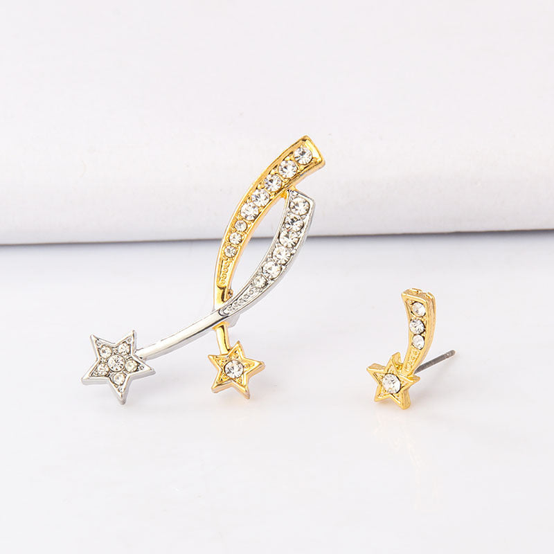 Female Earrings Asymmetric Star Comet