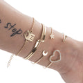 Leaf Love Triangle LOVE Bracelet Set