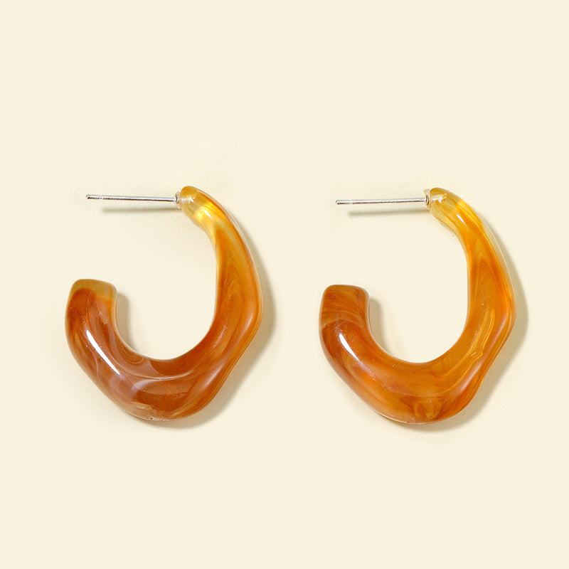 Retro Hong Kong Style Acrylic Acrylic Earrings Women 2021 New