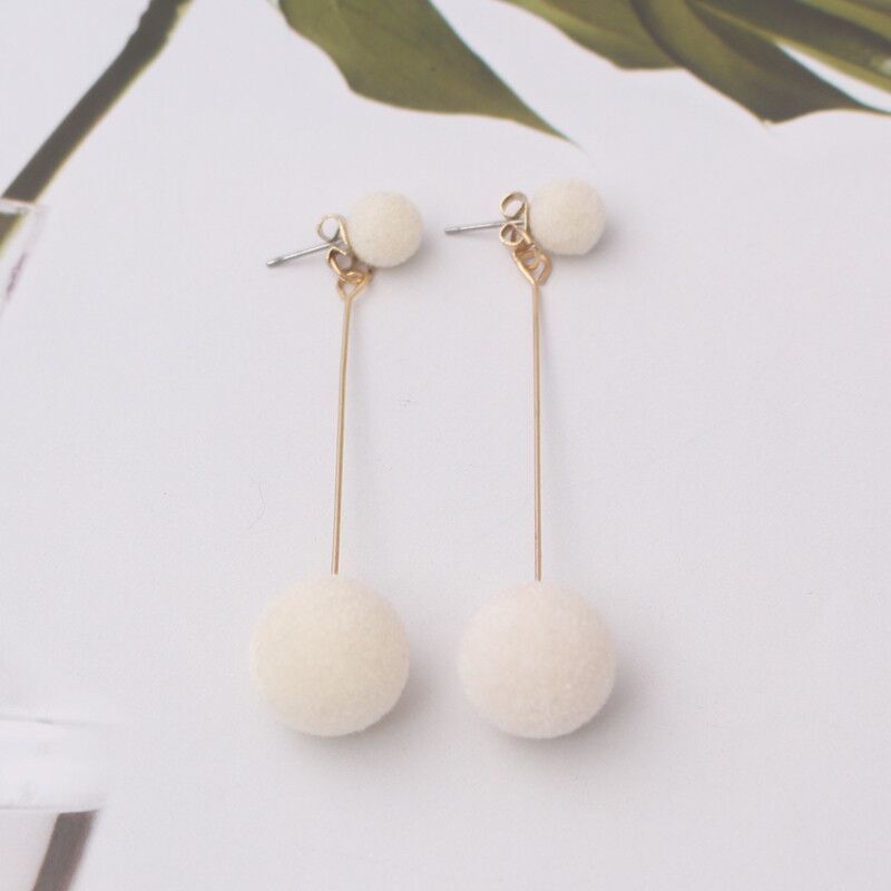 Sweet Refreshing Earrings Simply-sized Ball Of Plush