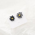 Silver Needle Small Daisy Flower Petal Earrings Cute Earrings