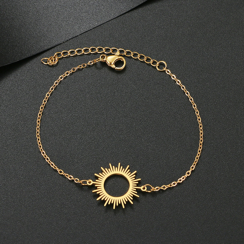 Sun Flower Type Stainless Steel Bracelet