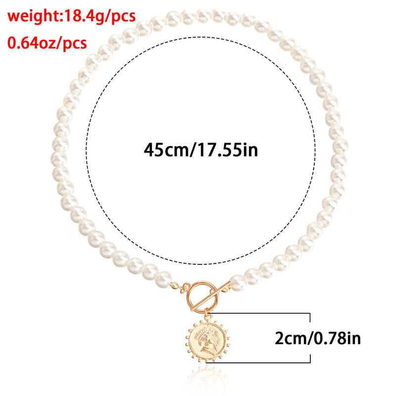 Ins Style  Pearl Necklace Queen  Pendant