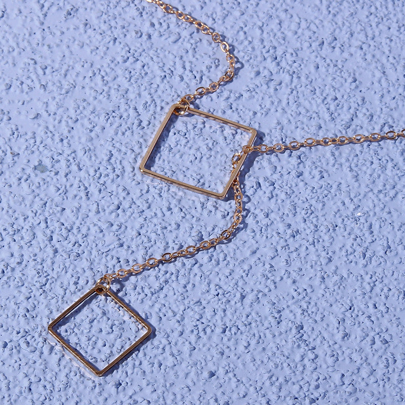 New Fashion Square Cute Simple Geometric Necklace