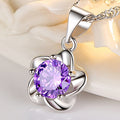 Korean Fashion Love Silver Plum Blossom Pendant Silver Necklace