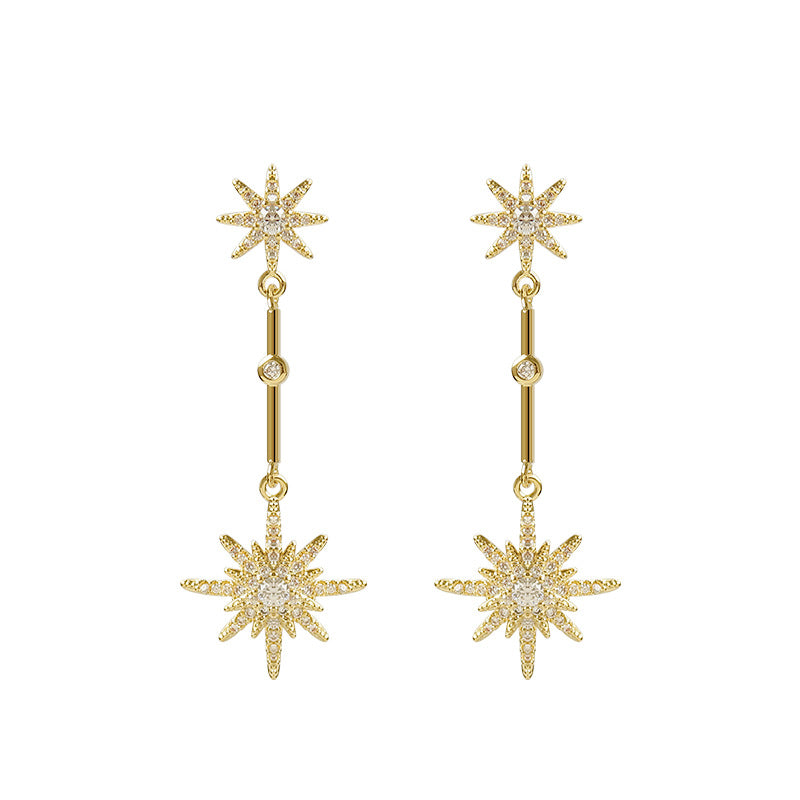 Temperament Long Earrings Fashion Korean Starlinked Star