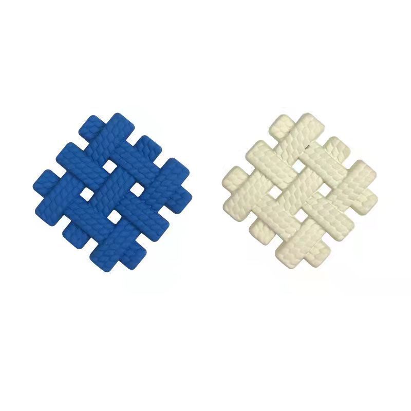 Women's Braided Square Design Stud Earrings