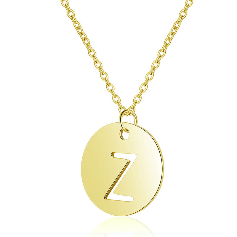 Initial Stylish Stainless Steel Pendant Necklace