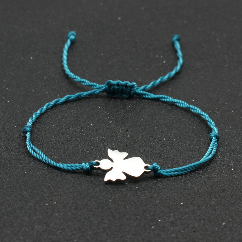 Stainless Steel Little Angel Bracelet Hand Woven Simple Adjustable