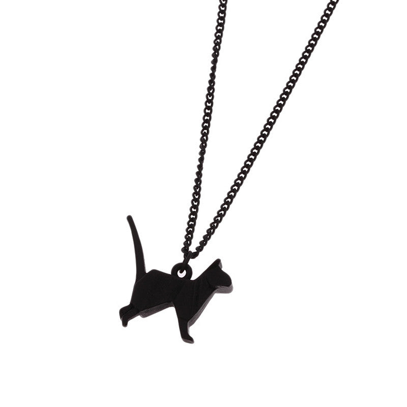 Three-dimensional Origami Animal Short Necklace