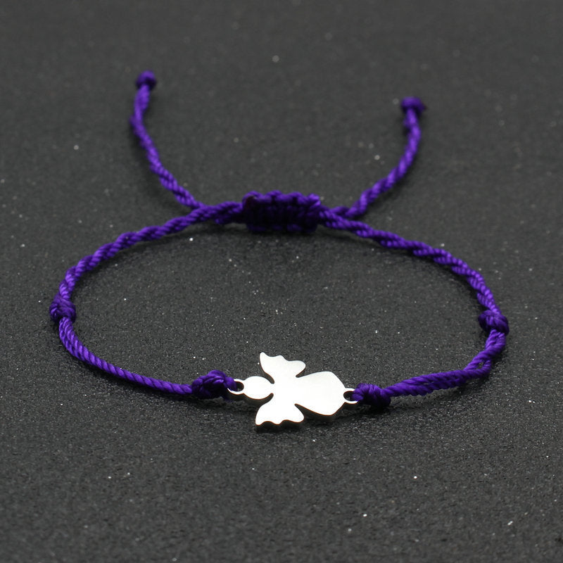 Stainless Steel Little Angel Bracelet Hand Woven Simple Adjustable
