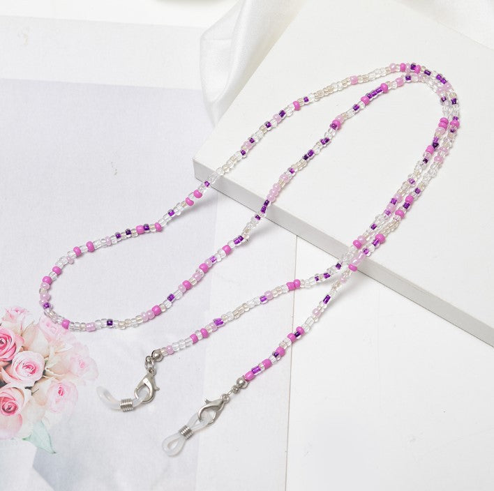 Glass Rice Beads Non-slip Mask Glasses Hanging Chain Necklace