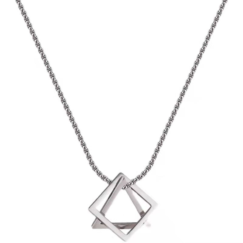 Women's Triangle Pendant Long Sweater Necklace