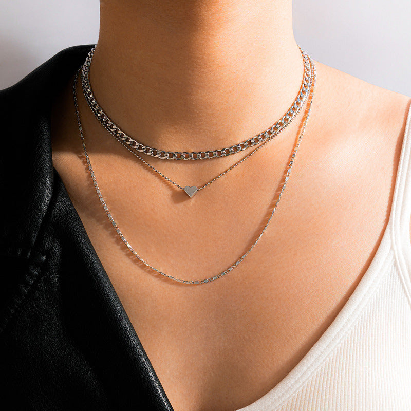 Simple And Cold Wind Multi-layered Love Necklace