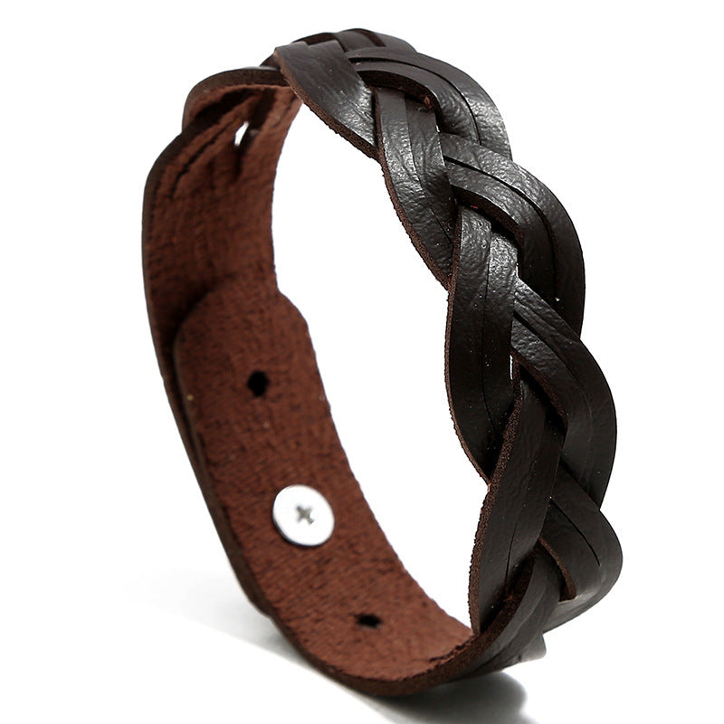 Woven Wavy Multicolor Leather Bracelet
