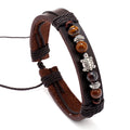 Multilayer Turtle Tiger Stone PU Leather Braided Hand Rope
