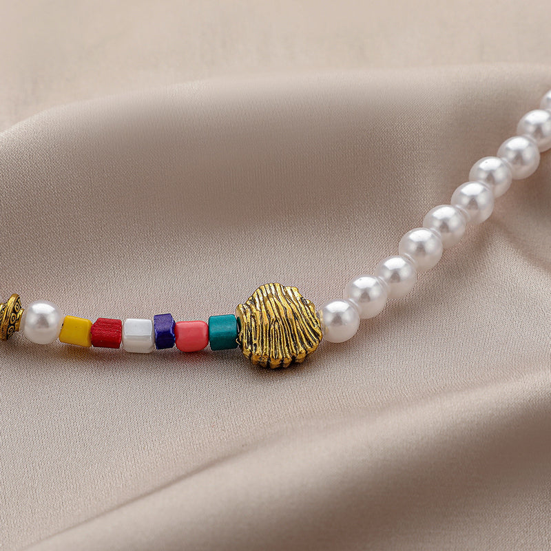 Asymmetric Color Beads Imitation Pearl Lion