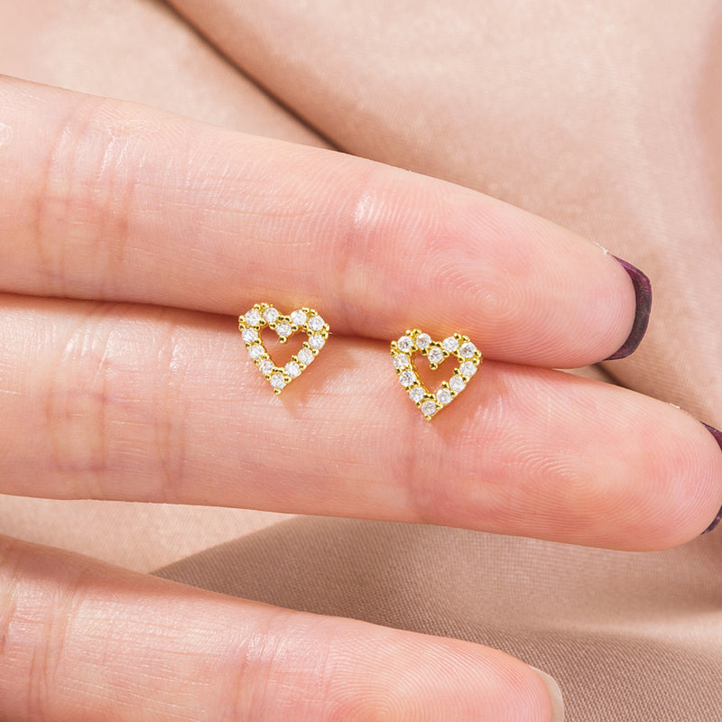 Mini Love Bowknot Zircon Stud Earrings Love Micro Diamond Daily All-match Earrings