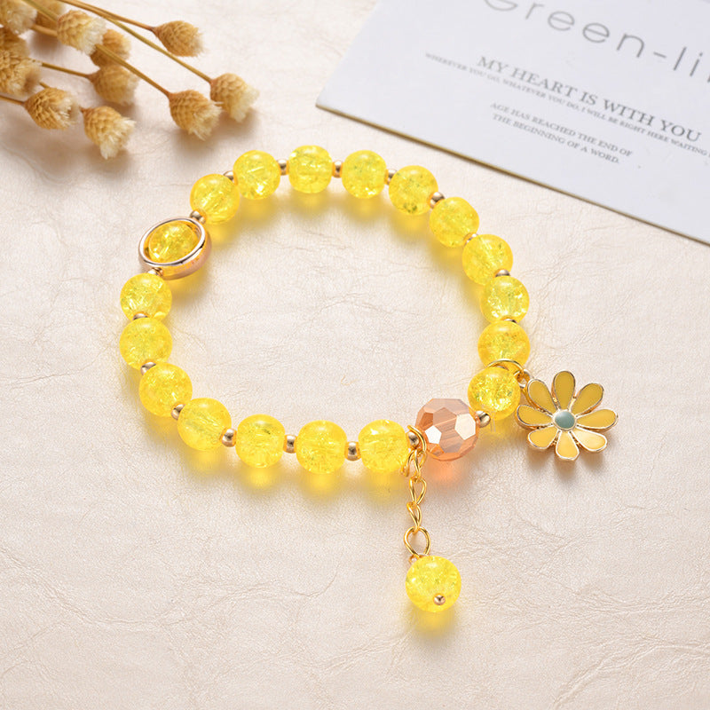Korean Style Fashion Popping Crystal Small Daisy Bracelet